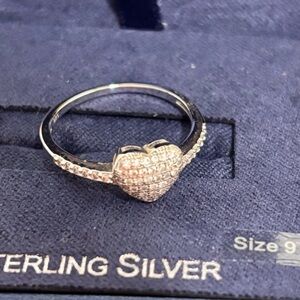 Dazzling Heart Ring in Sterling Silver